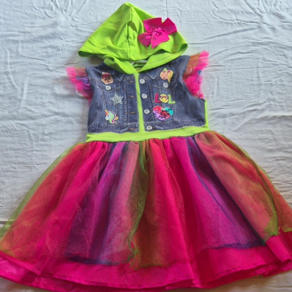 Nickelodeon Green and Pink Kids Costume with Hood